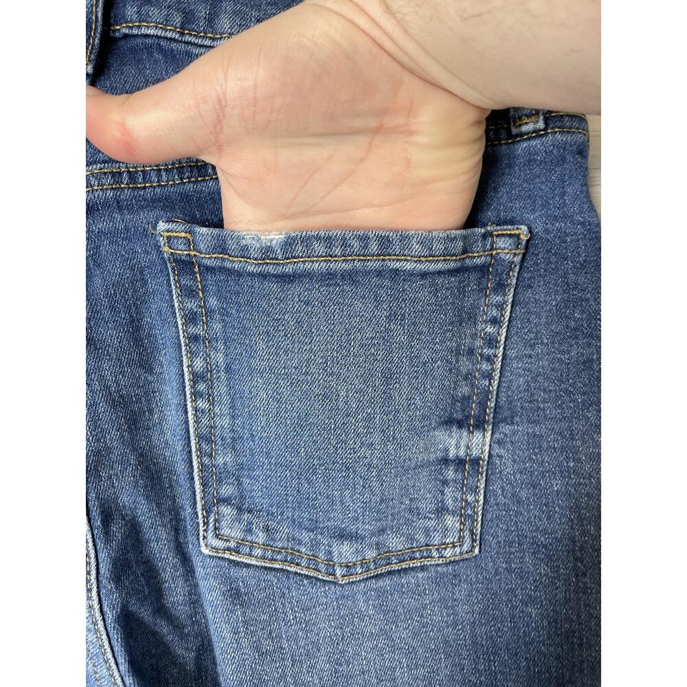Old Navy Womens 10 Blue Sky-Hi Straight Extra High Rise Distressed Jeans Distroy - Picture 8 of 13